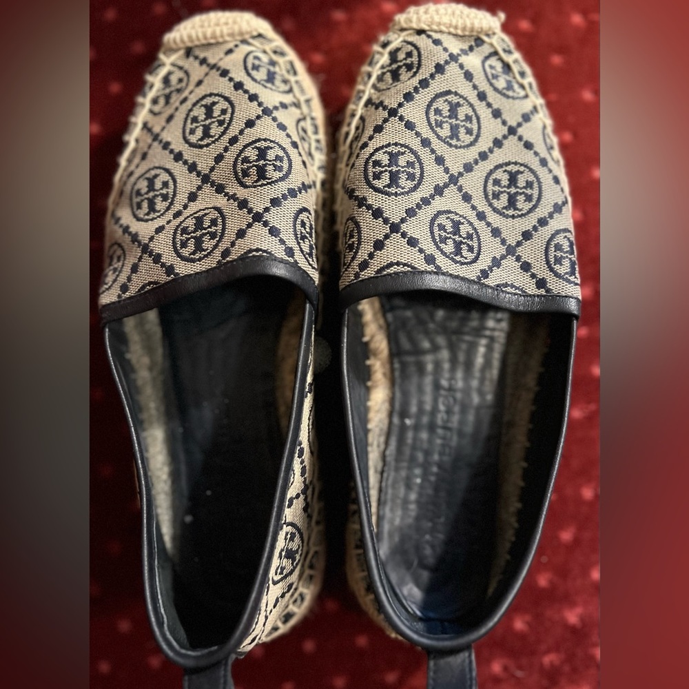 Tory Burch - Monogram-Print Platform Espadrilles size 7